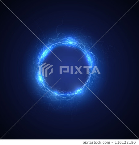 3D vector energy ring with electrical discharges. Isolated background. 3D vector energy ring with electrical discharges. Isolated background. 116122180