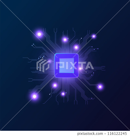 AI circuit board, Artificial intelligence chip vector illustration, digital technology, central computer processors CPU AI circuit board, Artificial intelligence chip vector illustration, digital technology, central computer processors CPU 116122245
