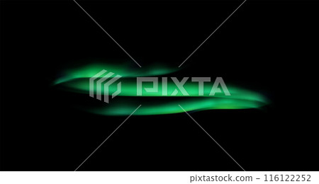 Vector illustration of northern lights on isolated black background. Vector illustration of northern lights on isolated black background. 116122252