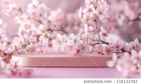 Cherry Blossom Display with Wooden Stand 116122382