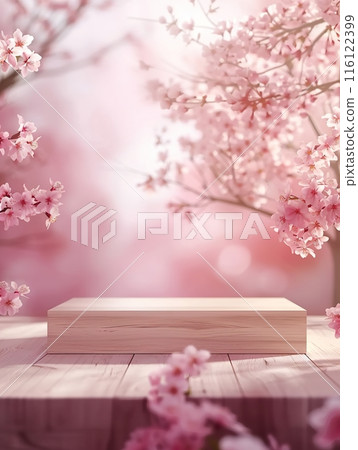Cherry Blossom Display with Wooden Stand 116122399
