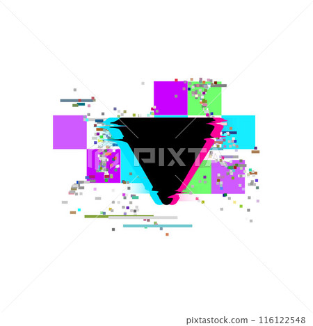 Abstract vector triangular frame, television signal noise. 116122548