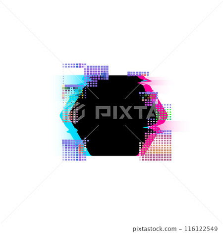 Illustration of digital key distortion, design on isolated background. 116122549