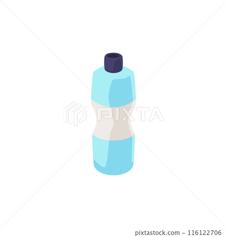 Vector illustration of a plastic sports drinking water bottle isolated on a white background. Vector illustration of a plastic sports drinking water bottle isolated on a white background. 116122706