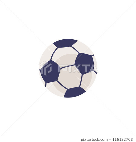 Soccer ball vector flat icon, football ball, professional sports equipment for field team game, ball decorated hexagon Soccer ball vector flat icon, football ball, professional sports equipment for field team game, ball decorated hexagon 116122708