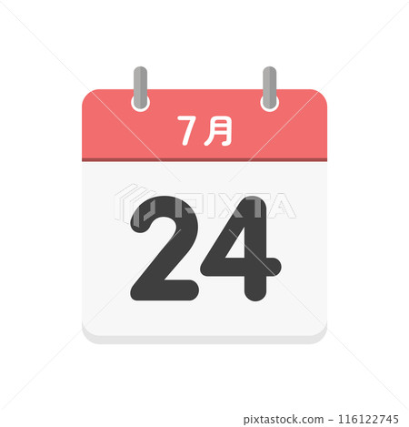 7月24日每日日曆圖示-日期為7/24的日本日曆插畫素材 7月24日每日日曆圖示-日期為7/24的日本日曆插畫素材 116122745