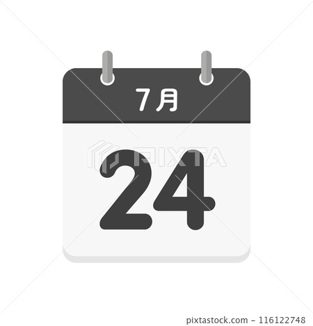 7月24日每日日曆圖示-日期為7/24的日本日曆插畫素材 116122748