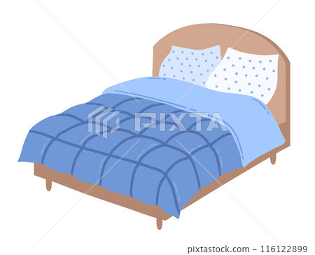Vector illustration of double Bed with pillows 116122899