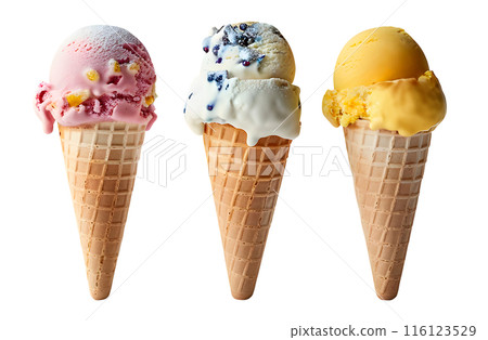 Fruit Ice Cream isolated on transparent background, summer food concept, generative ai Fruit Ice Cream isolated on transparent background, summer food concept, generative ai 116123529