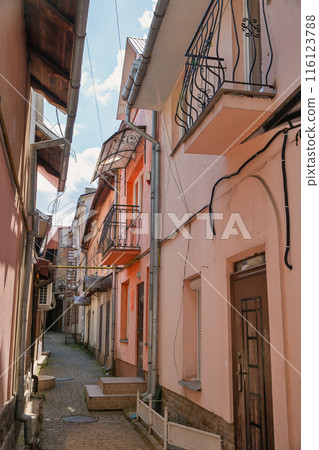 Narrow streets in the Uzhhorod old town, Ukraine. Narrow streets in the Uzhhorod old town, Ukraine. 116123788