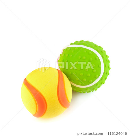 Set of dog toys isolated on white. There is free space for text. Set of dog toys isolated on white. There is free space for text. 116124046