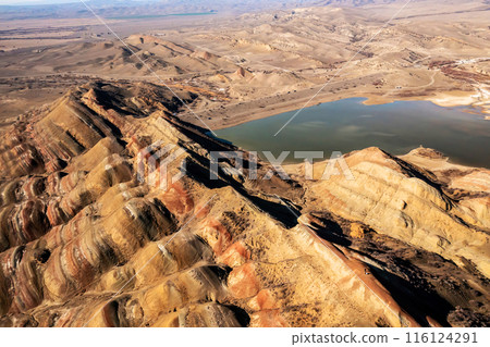 Aerial View of Georgia Mountain Range With Lake 116124291