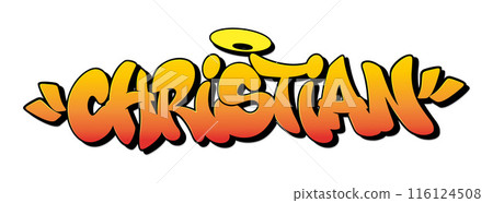 Christian name in graffiti style. Vector illustration. 116124508