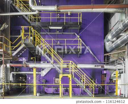 Interior of an old coal fired heating plant supplying heat to a district heating network. 116124612