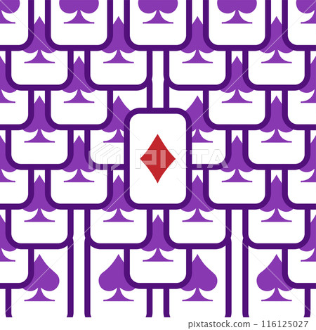 Purple falling playing cards seamless pattern. Poker and Wonderland. 116125027