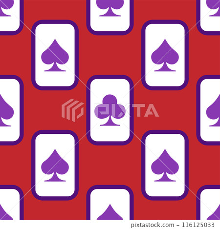 Purple falling playing cards seamless pattern. Poker and Wonderland. Purple falling playing cards seamless pattern. Poker and Wonderland. 116125033