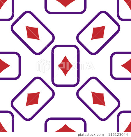 Purple falling playing cards seamless pattern. Poker and Wonderland. 116125044