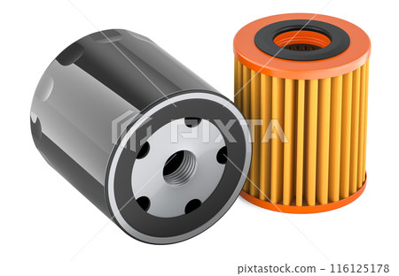 Car Oil Filters, 3D rendering 116125178