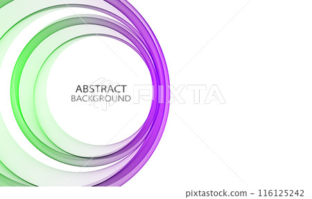 Green and purple circles in wave shape on white background Green and purple circles in wave shape on white background 116125242