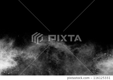 White powder on black background White powder on black background 116125331