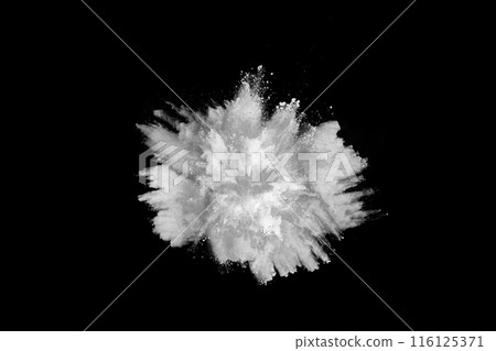 White powder on black background White powder on black background 116125371