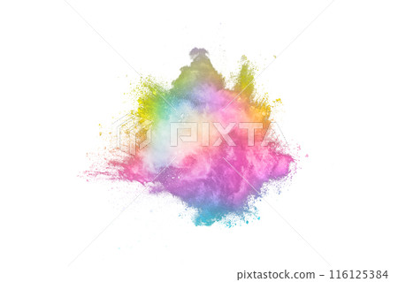 abstract powder splatted background. Colorful powder explosion on white background. Colored cloud. Colorful dust explode. Paint Holi. abstract powder splatted background. Colorful powder explosion on white background. Colored cloud. Colorful dust explode. Paint Holi. 116125384
