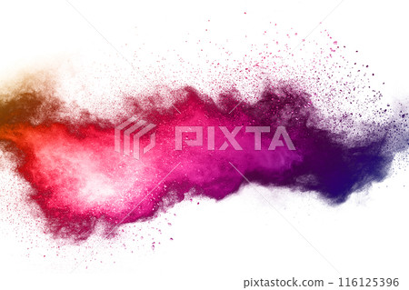 abstract powder splatted background. Colorful powder explosion on white background. Colored cloud. Colorful dust explode. Paint Holi. abstract powder splatted background. Colorful powder explosion on white background. Colored cloud. Colorful dust explode. Paint Holi. 116125396