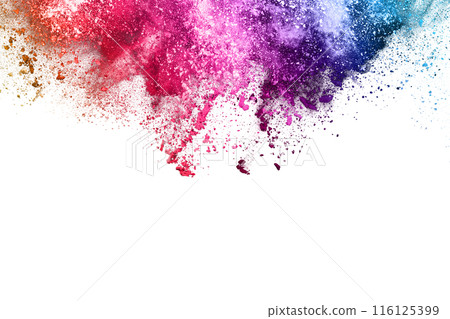 abstract powder splatted background. Colorful powder explosion on white background. Colored cloud. Colorful dust explode. Paint Holi. abstract powder splatted background. Colorful powder explosion on white background. Colored cloud. Colorful dust explode. Paint Holi. 116125399