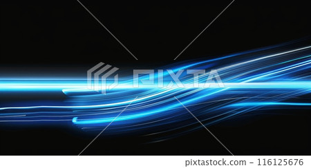 Abstract Blue Light Streaks on Black Background - Stock Illustration ...