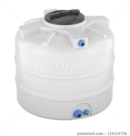 White Plastic Water Tank, 3D rendering 116125736