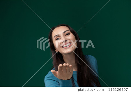 Woman With Long Black Hair and a Smile Woman With Long Black Hair and a Smile 116126597