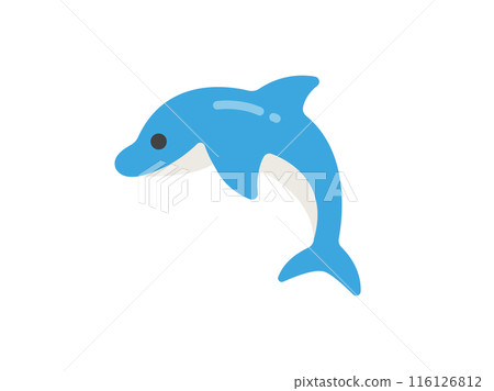 Illustration of a blue dolphin icon 116126812