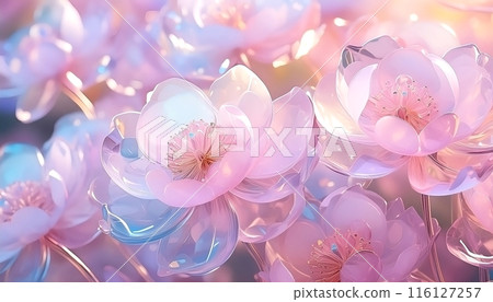 Crystal flowers in soft colors 116127257