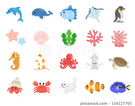 海洋生物圖示插圖集 116127705