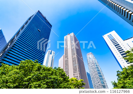 新宿副中心 初夏綠色摩天大樓風景 2024.06 a-2 高對比 116127966