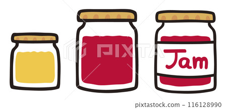 Illustration of a jar with a lid containing jam - Stock Illustration ...