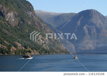 穿越挪威峽灣峽谷的遊船 116129106
