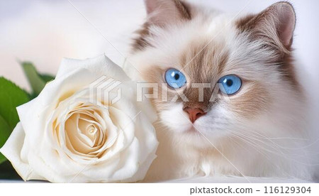 玫瑰花和貓 玫瑰花和貓 116129304