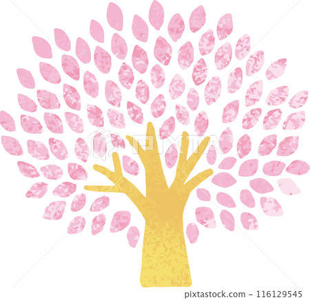 Tree Spring Plant Decoration Icon Watercolor Hand-drawn Illustration 116129545
