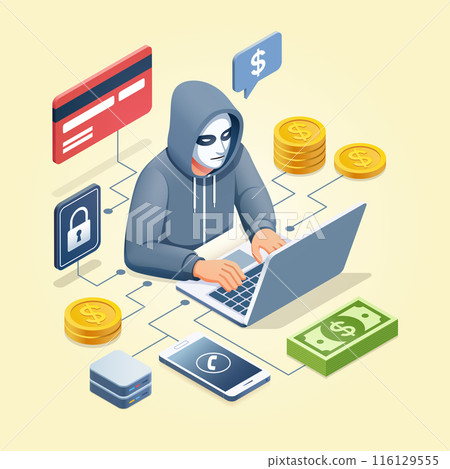 scammer isometric scammer isometric 116129555