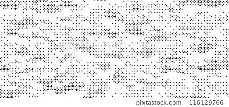 Pixelated grain texture bitmap. Dither grunge background. Abstract dotted glitchy pattern. Video game screen wallpaper. Retro pixel art backdrop. Comic halftone overlay. Dust speckles effect vector 116129766