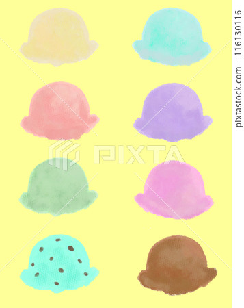 Colorful ice cream illustration set Colorful ice cream illustration set 116130116