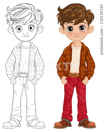 Boy Character in Casual Outfit 116130185