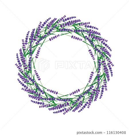 可愛的薰衣草框素材插畫，可以在其中寫留言 116130408