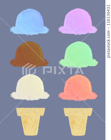 Colorful ice cream on a gray background 116130431