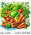 Assortment of fresh colorful vegetables 116130586