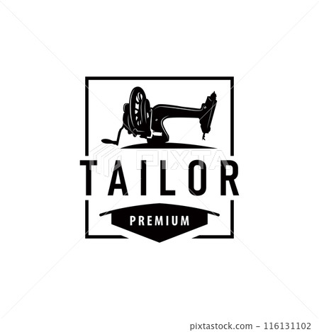Tailor Logo, Needle and Thread Vector, Retro Vintage Simple Minimalist Old Inspiration Design 116131102