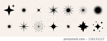 Blinking stars, sparks and sparkles set. Shining twinkle shapes collection. Magic light flare pack for design template, poster, banner, brochure, leaflet. Vector glitter illustrations Blinking stars, sparks and sparkles set. Shining twinkle shapes collection. Magic light flare pack for design template, poster, banner, brochure, leaflet. Vector glitter illustrations 116131217