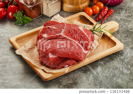 Raw beef meat piece for cooking 116131486