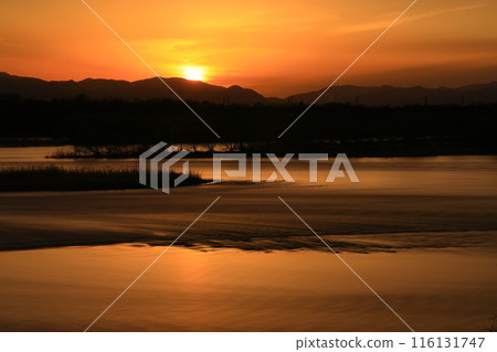 夕陽下的北上川 夕陽下的北上川 116131747